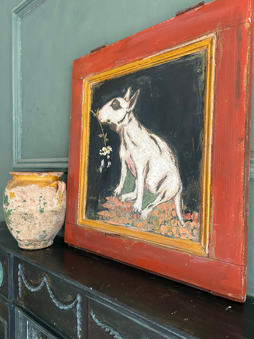Reclaimed Door Hound Wallhanging