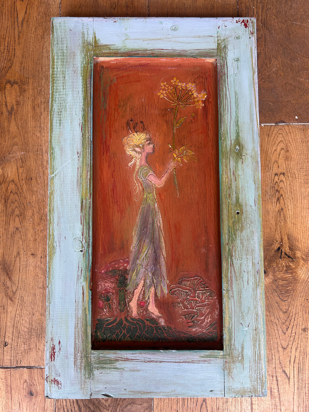 Reclaimed Door Wallhanging Fairy II