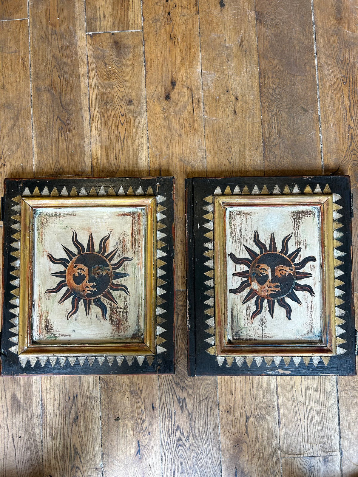 Reclaimed Door Wallhanging Sun II