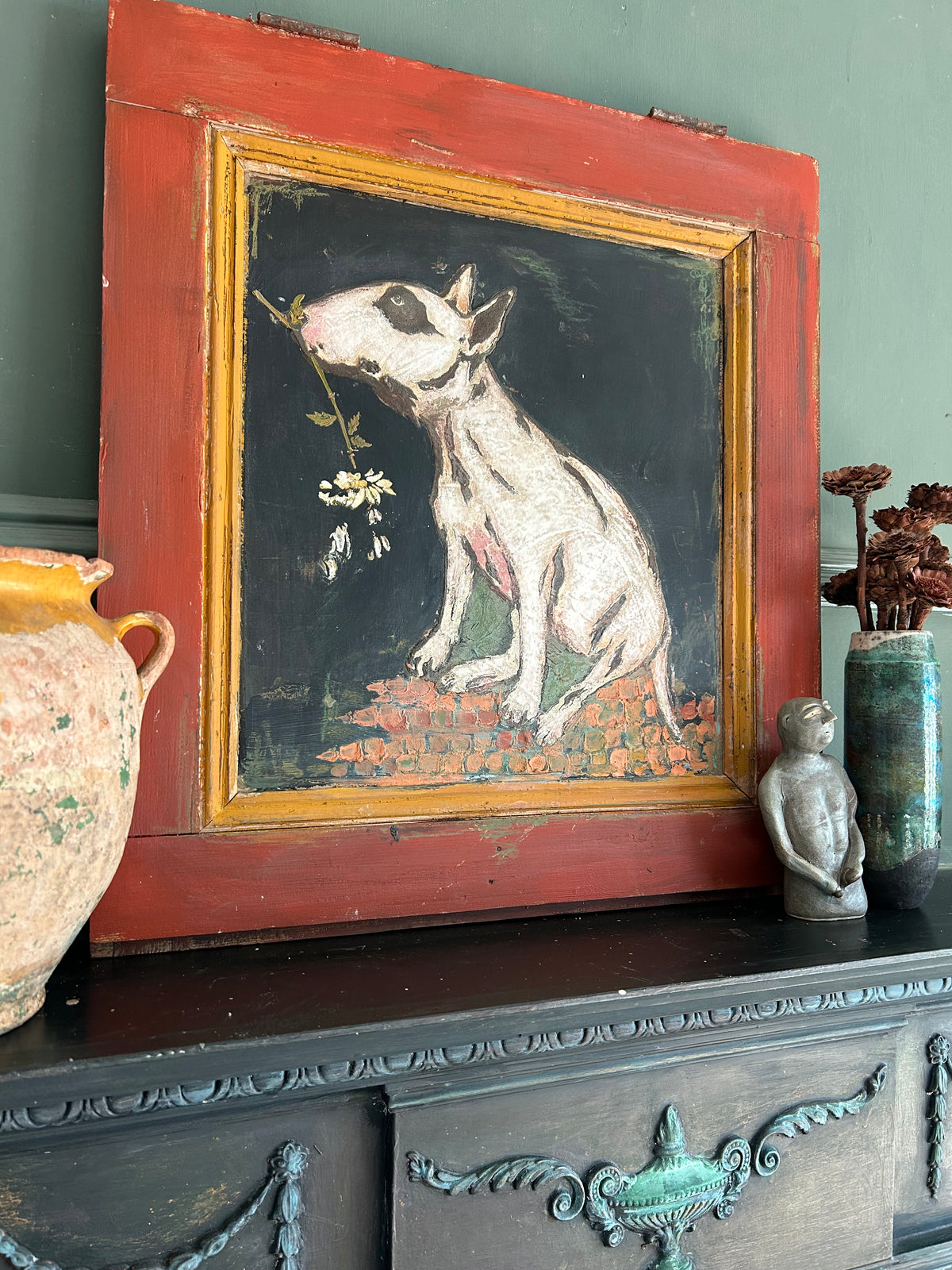 Reclaimed Door Hound Wallhanging