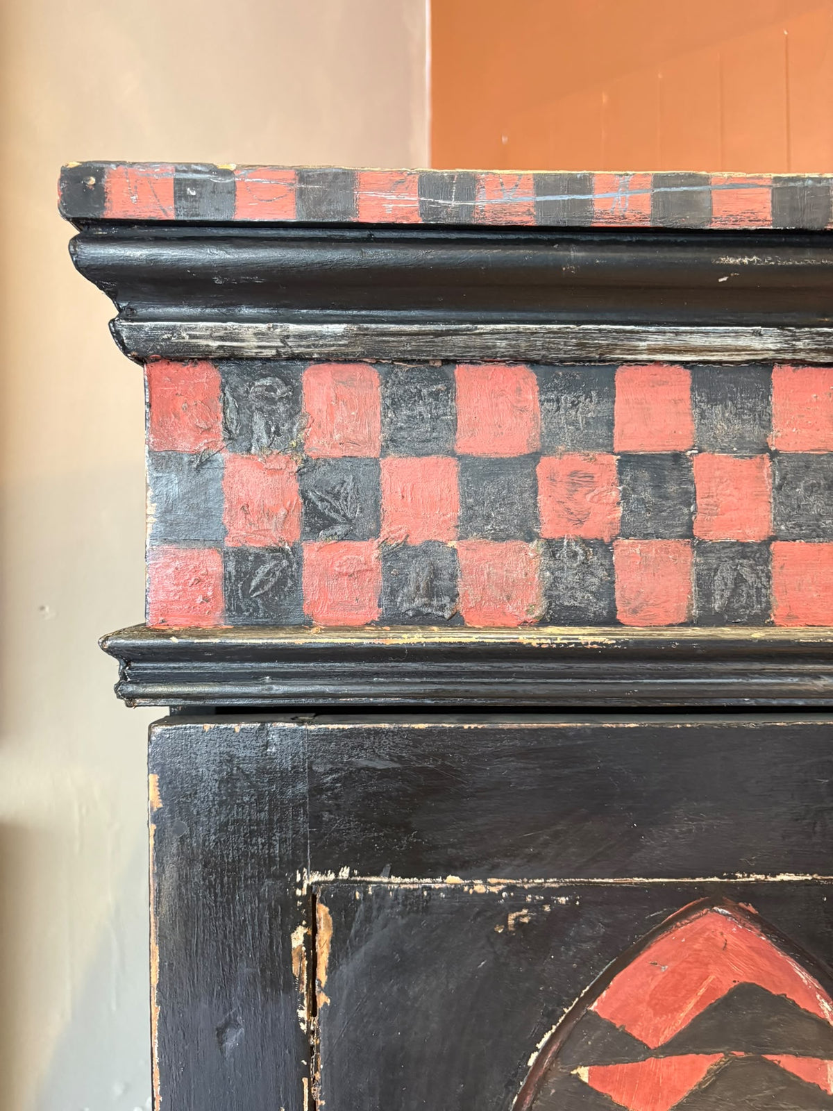 Vintage Folk Art Hall Cupboard