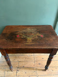 Vintage Console Table with Flower Design.