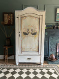 Vintage Folk Art Swan Armoire