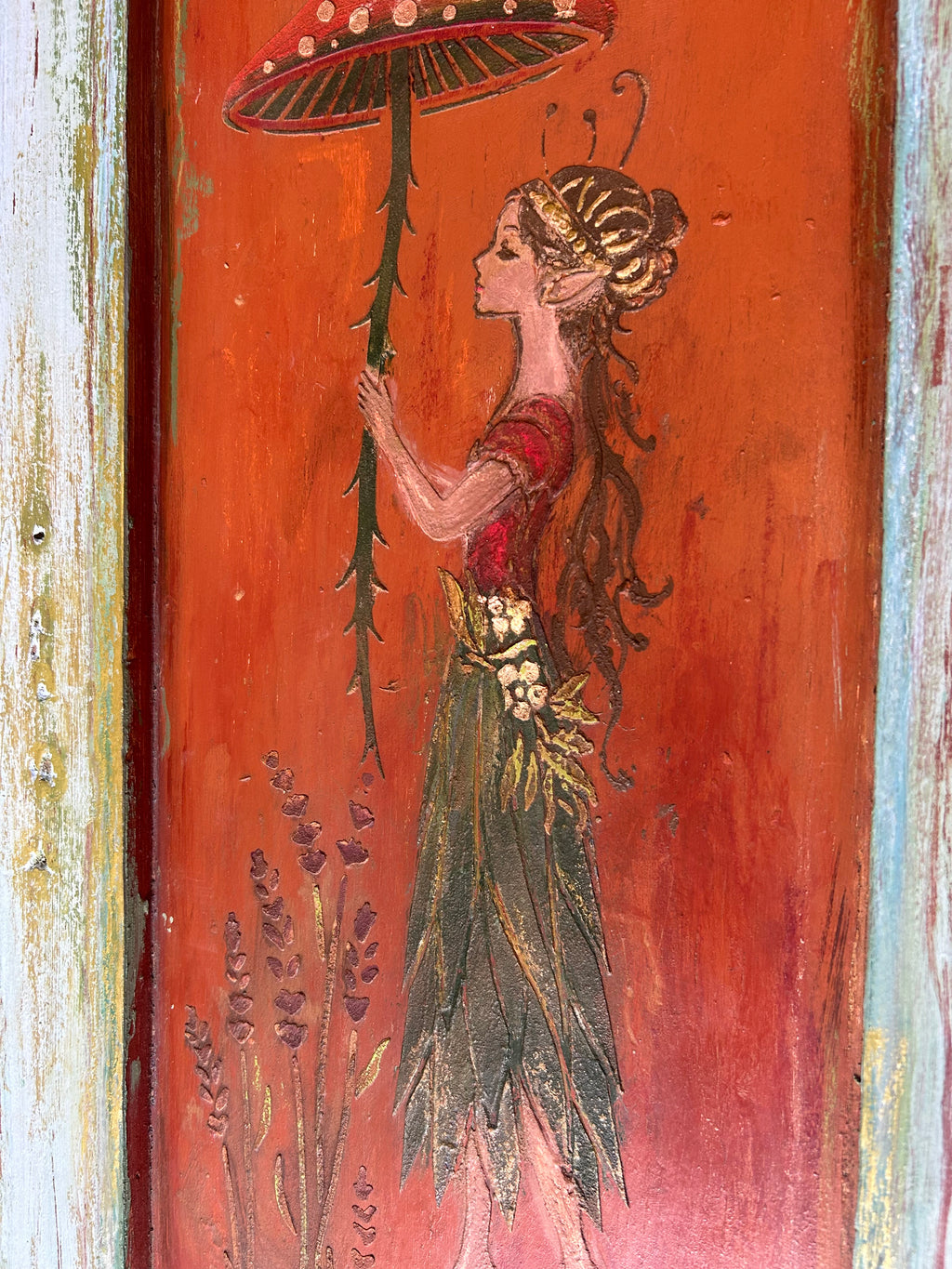 Reclaimed Door Wallhanging Fairy I