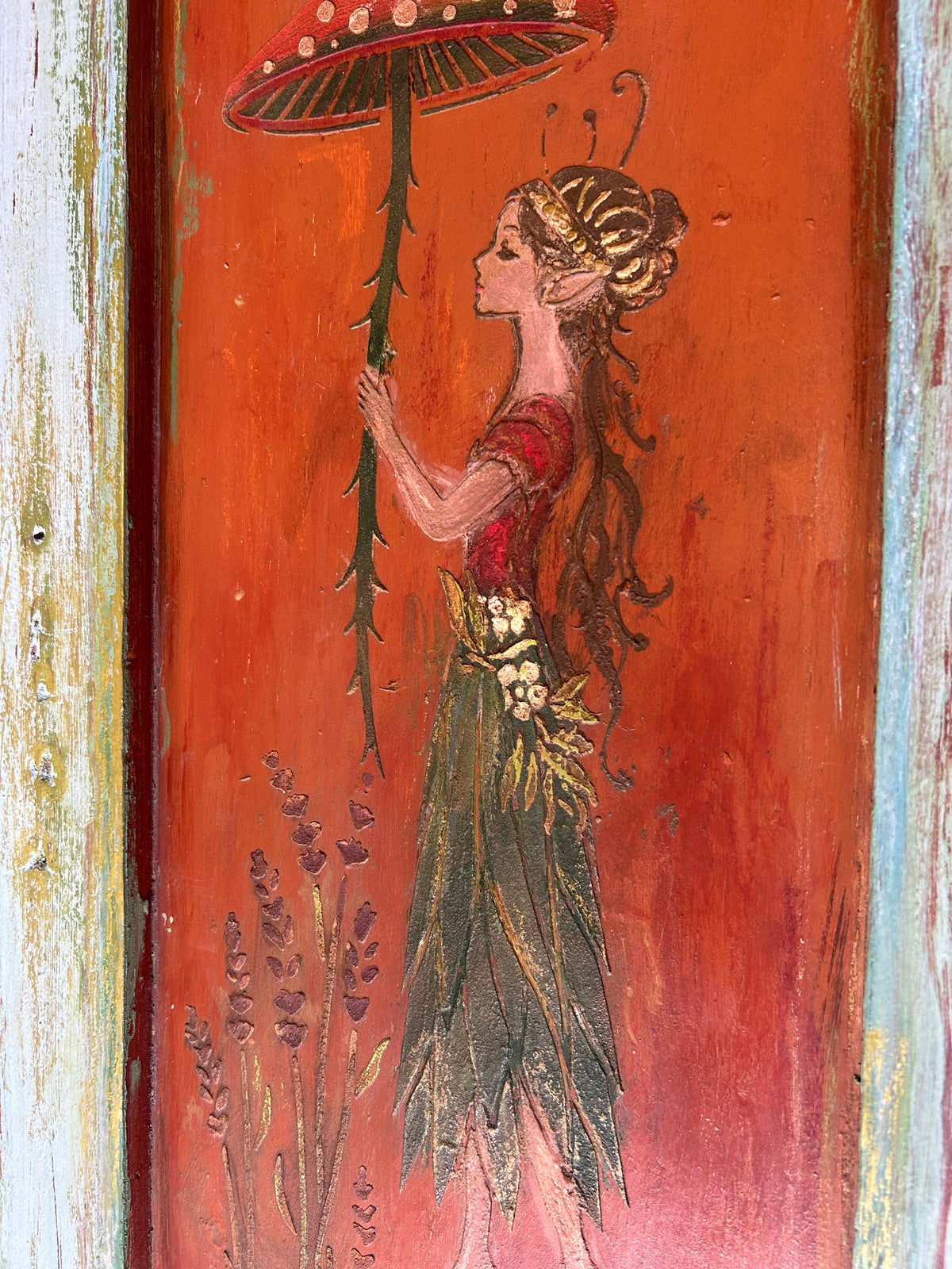 Reclaimed Door Wallhanging Fairy I