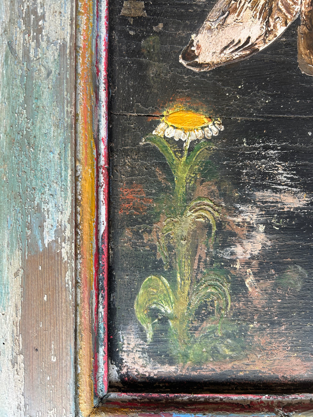 Reclaimed Door Wallhanging with Hound