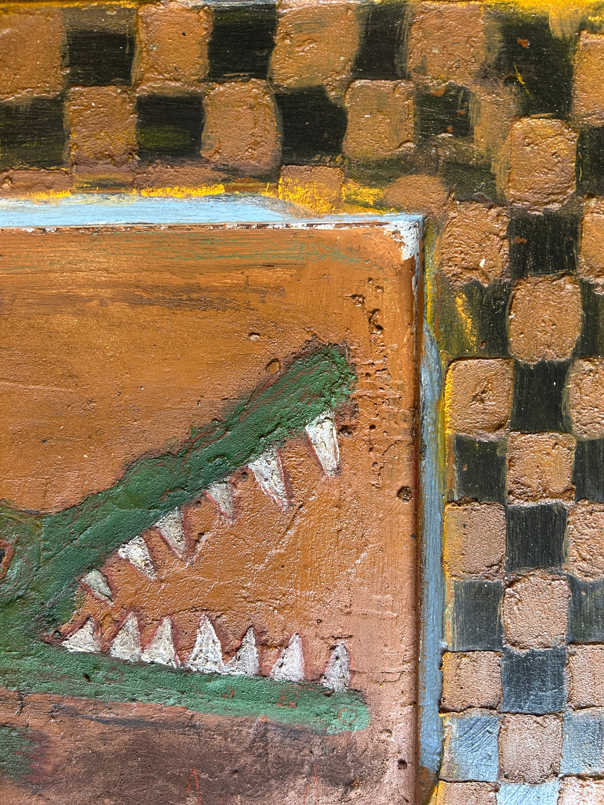 Reclaimed Door Wallhanging Crocodile