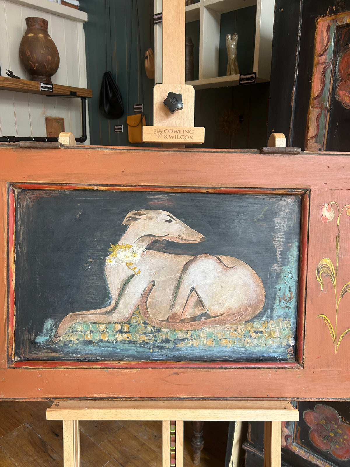 Reclaimed Door Hanging with Hound