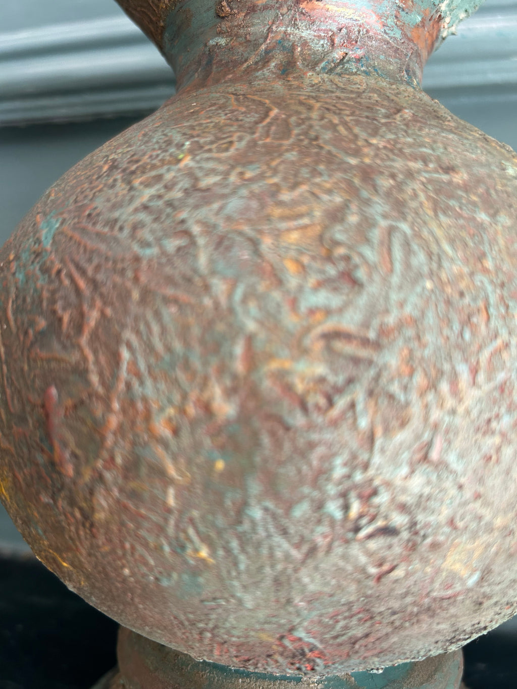 Yew vase with Primitive cross