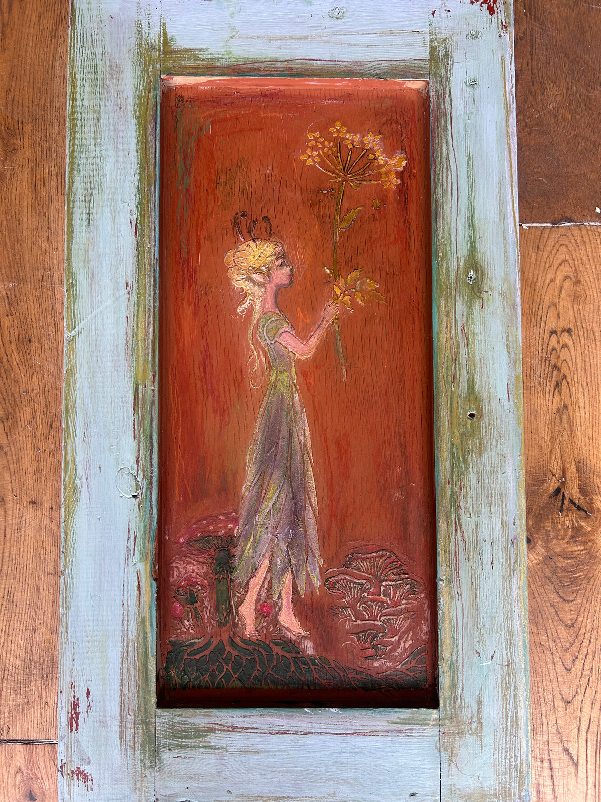 Reclaimed Door Wallhanging Fairy II