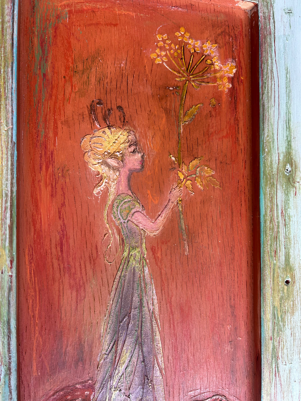 Reclaimed Door Wallhanging Fairy II