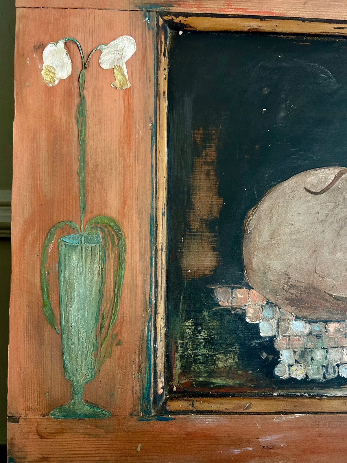 Reclaimed Door Wallhanging with Hound