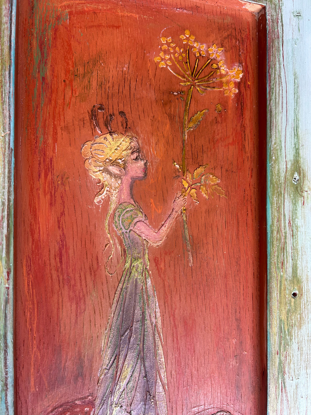 Reclaimed Door Wallhanging Fairy II