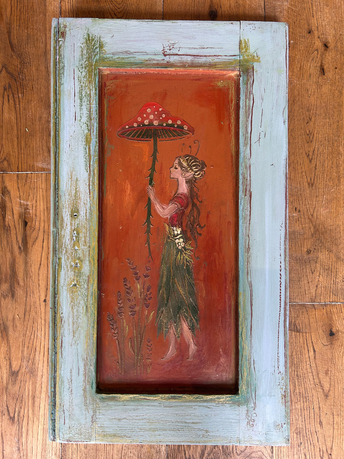 Reclaimed Door Wallhanging Fairy I