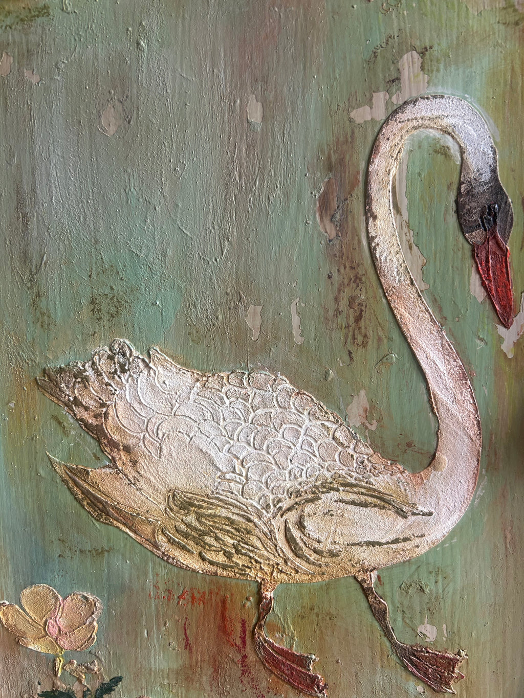 Vintage Painted Folk Art Bedside Cupboards
