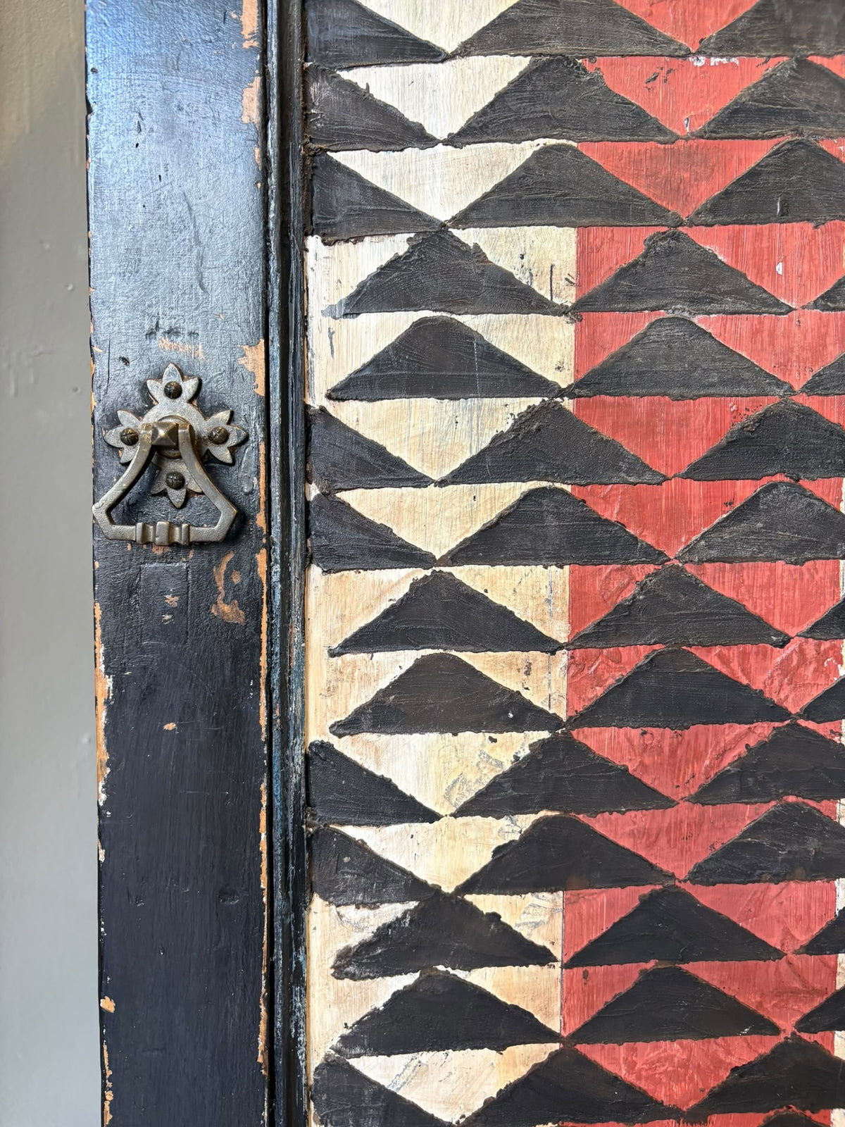 Vintage Folk Art Hall Cupboard
