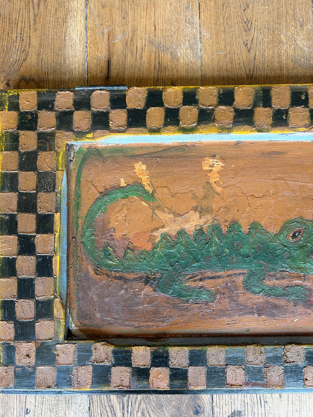 Reclaimed Door Wallhanging Crocodile