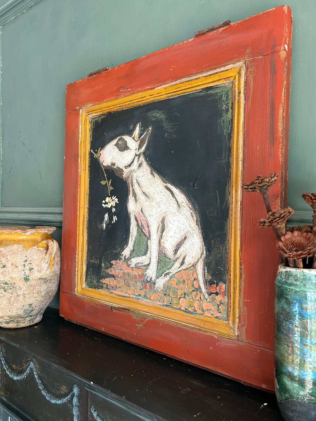 Reclaimed Door Hound Wallhanging