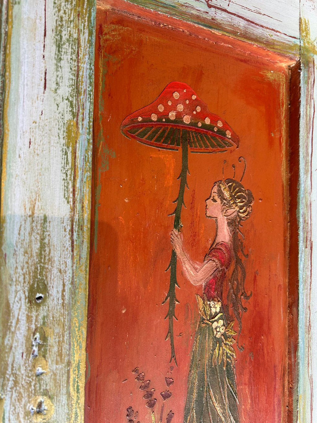 Reclaimed Door Wallhanging Fairy I