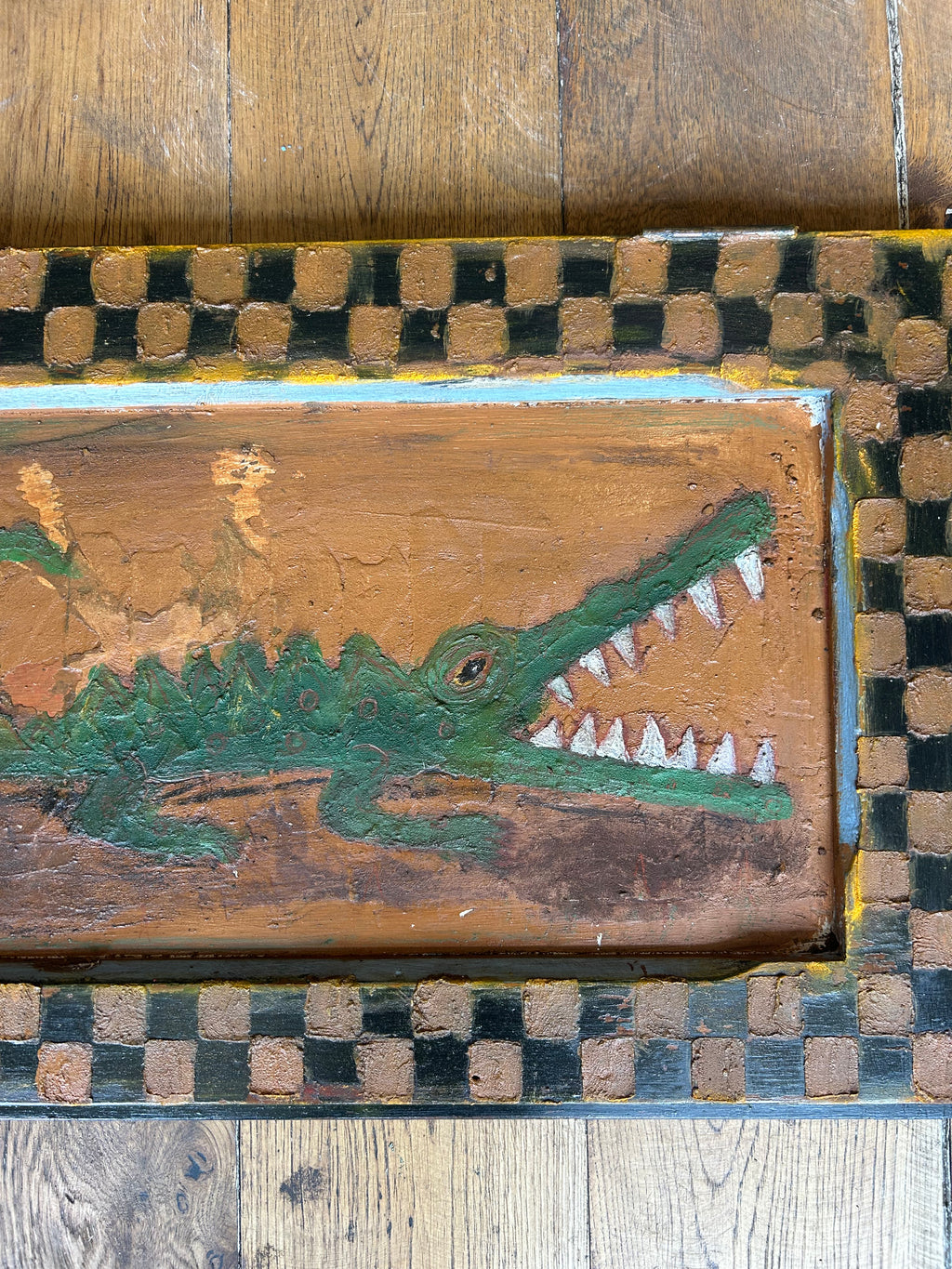 Reclaimed Door Wallhanging Crocodile