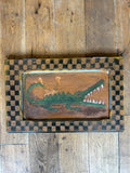 Reclaimed Door Wallhanging Crocodile