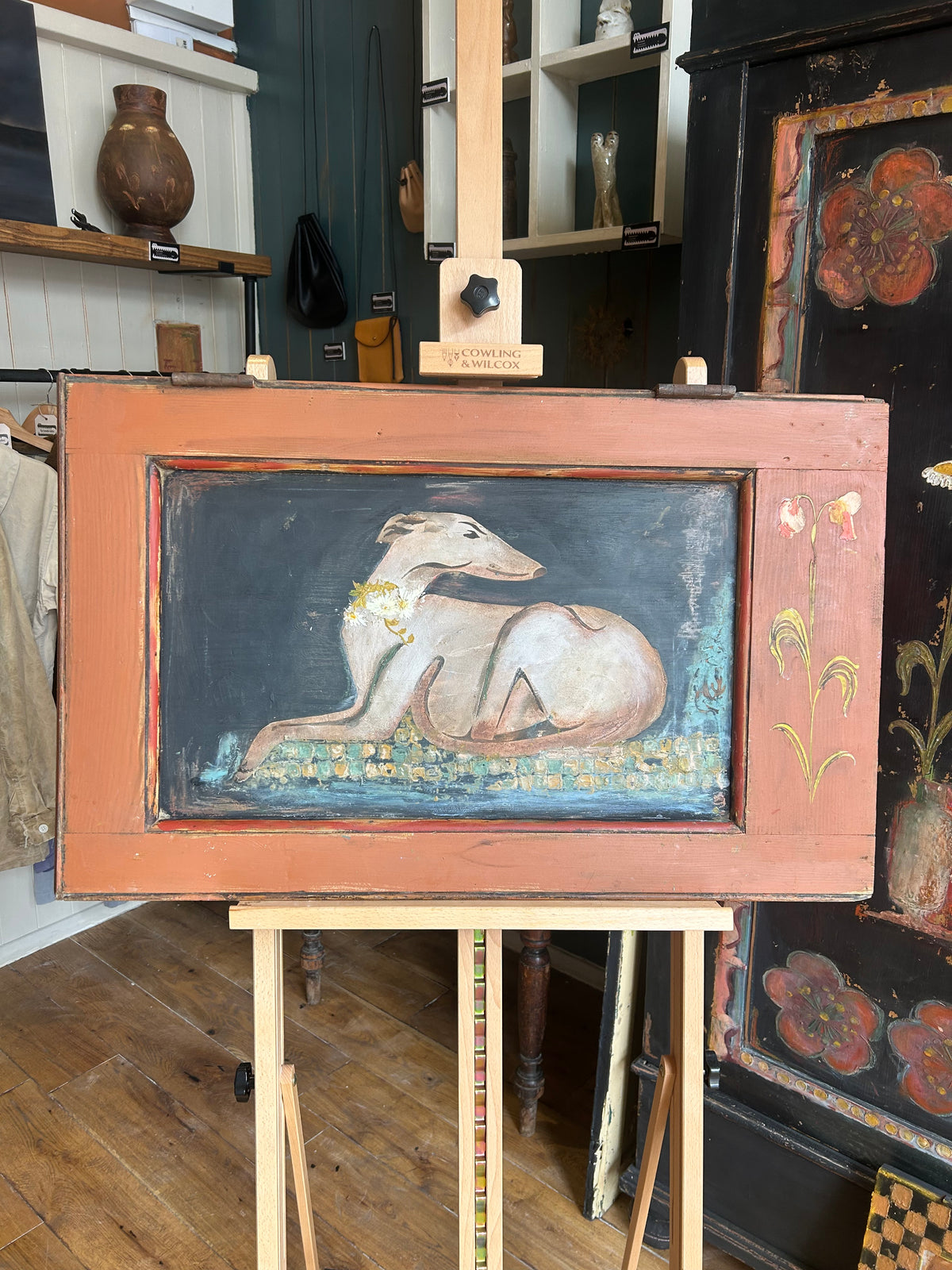 Reclaimed Door Hanging with Hound