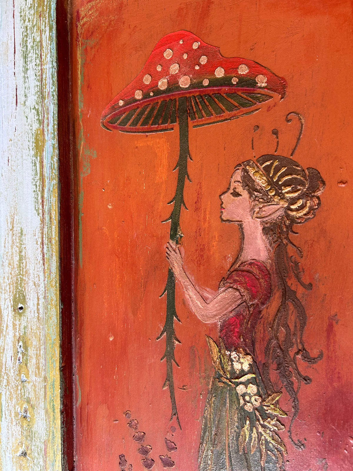 Reclaimed Door Wallhanging Fairy I
