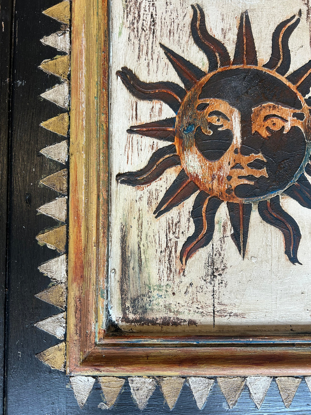 Reclaimed Door Wallhanging Sun II