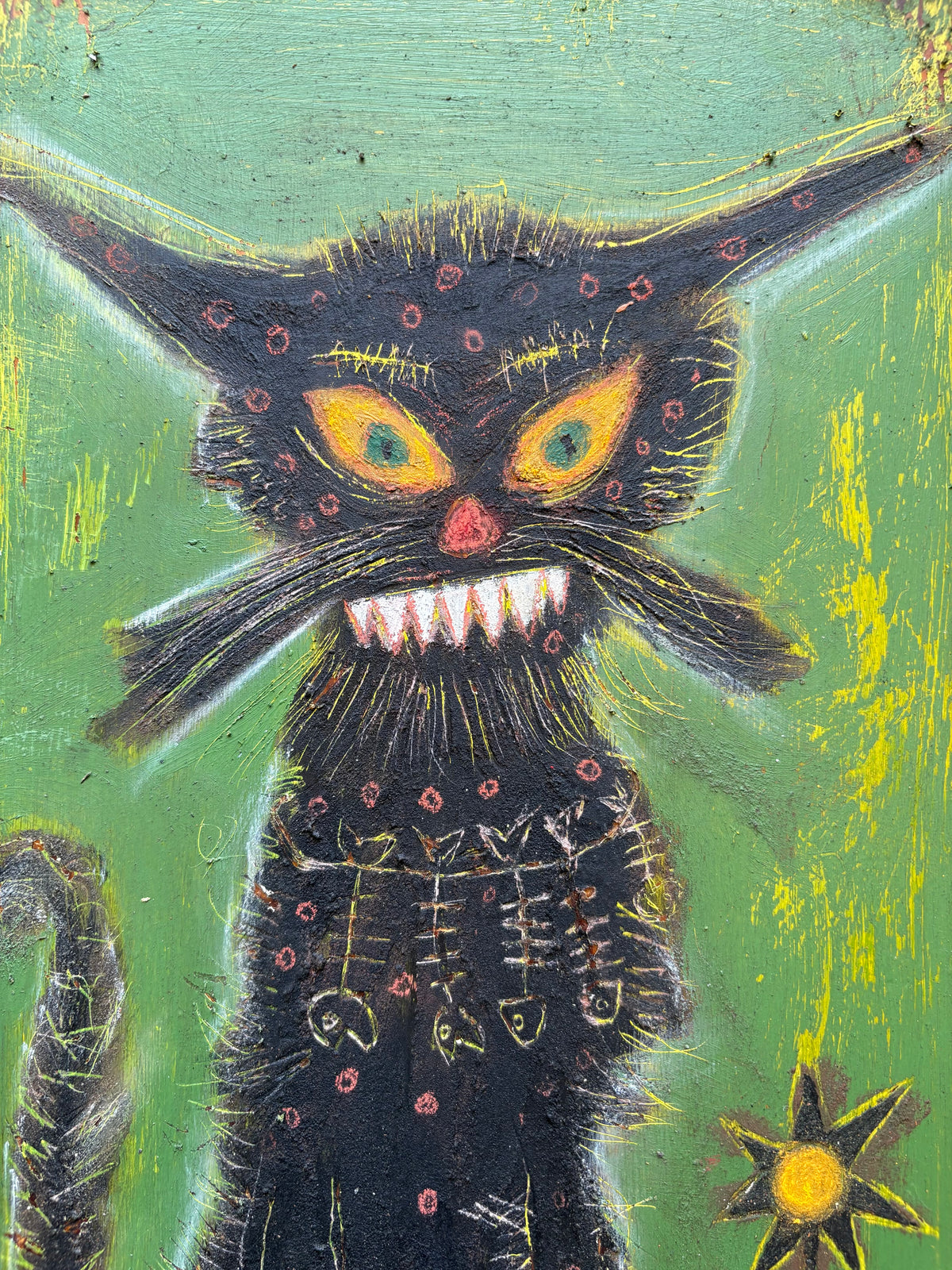 Cat with Fishbone Necklace